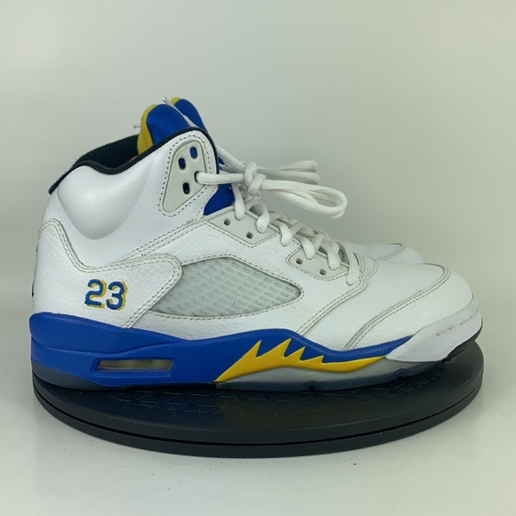 Nike Air Jordan 5 Retro 'Laney' 2013 White/Blue 136027-189 Men's Size 8 - Picture 4 of 12